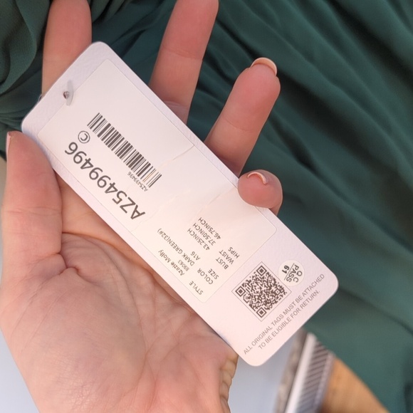 NWT AZAZIE MOLLY Peacock (Teal) Bridesmaid Prom Dress size 16 - Picture 7 of 11